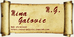 Mina Galović vizit kartica